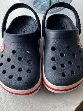 CROCS Kids Navy and Red Clog Sandals